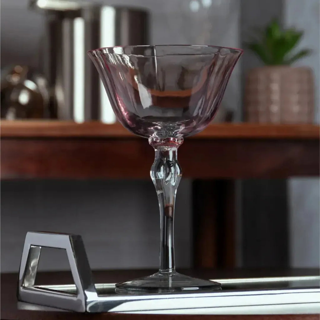 Jogo 2 Taças Vinho Vidro Lily 300ml Rosa / Cinza Wolff
