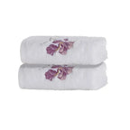 Jogo 2 Toalhas Lavabo Le Iris Bordado Branco Trussardi