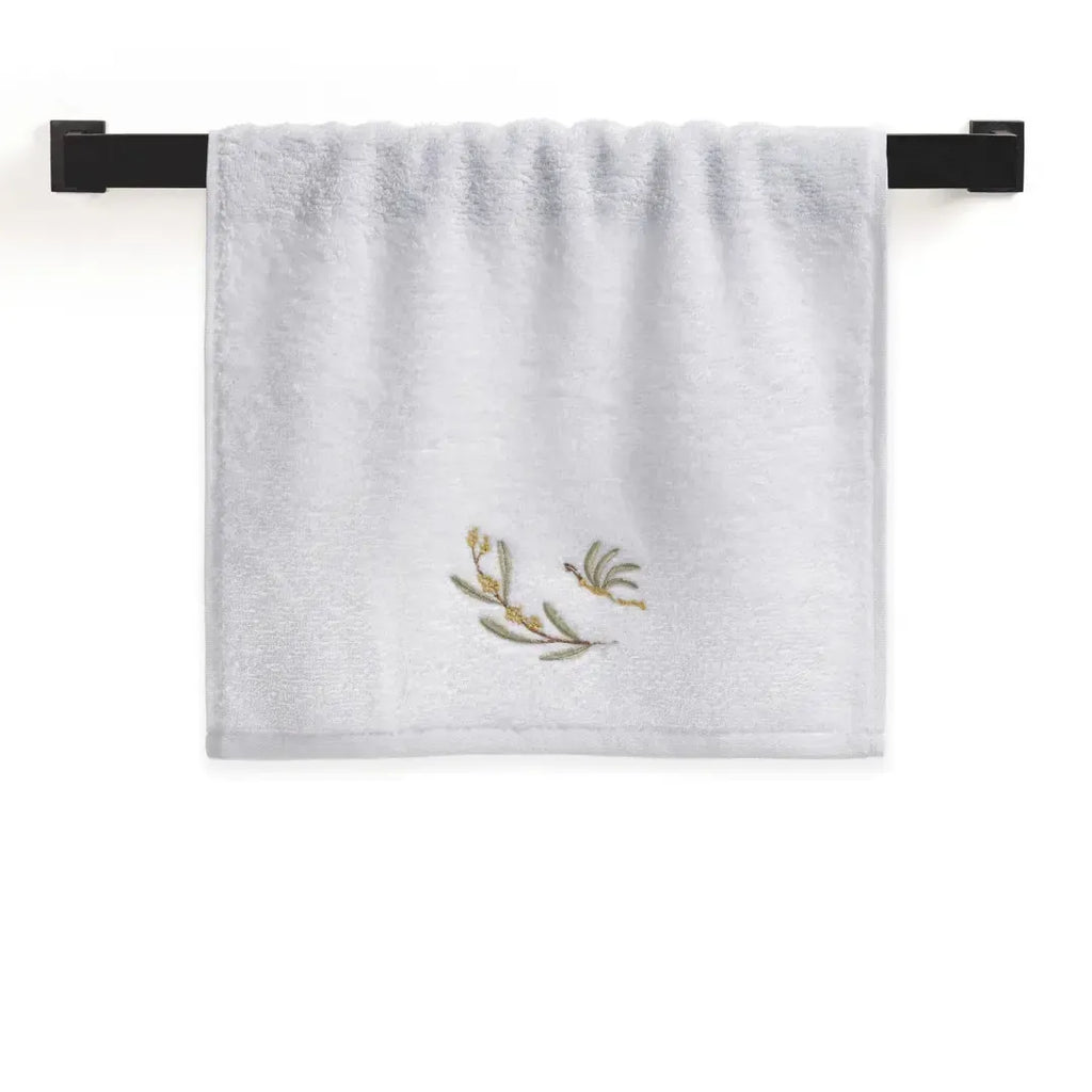 Jogo 2 Toalhas Lavabo Mimosa Branco Trussardi