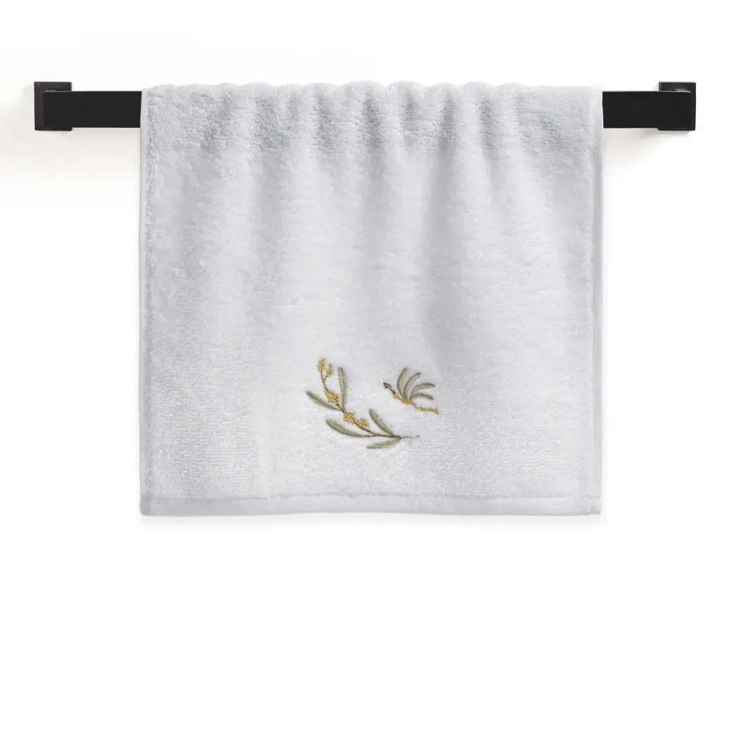 Jogo 2 Toalhas Lavabo Mimosa Branco Trussardi