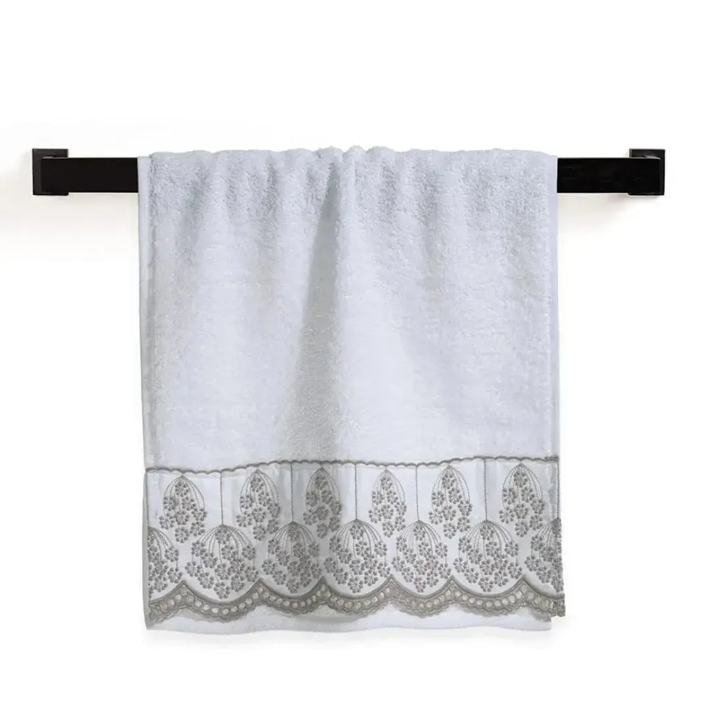 Jogo 2 Toalhas Lavabo Raffinato Bordado Branco Sortido Trussardi