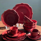 Jogo 4 Bowls Cerâmica Aurora Vermelho 500ml 6cm Scalla