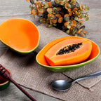 Jogo 4 Bowls Cerâmica Frutas Mamão 400ml Scalla