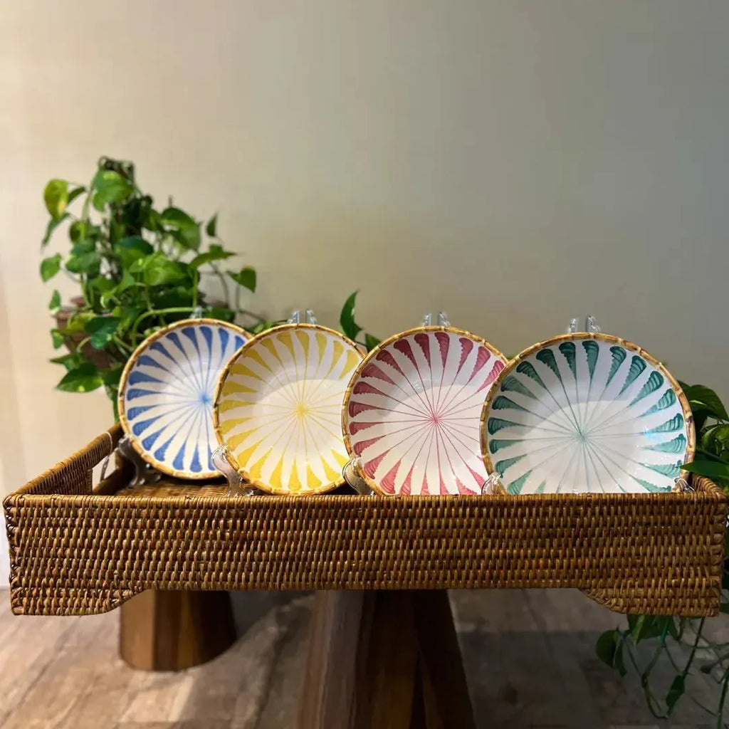 Jogo 4 Bowls Cereal Cerâmica Colorful Handmade 14,5cm Maison Blanche