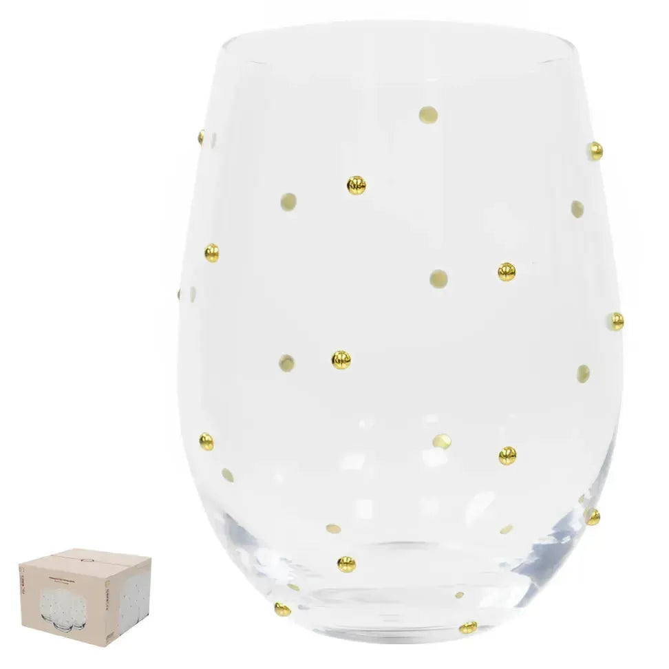 Jogo 4 Copos Baixos Vidro Dots 550ml