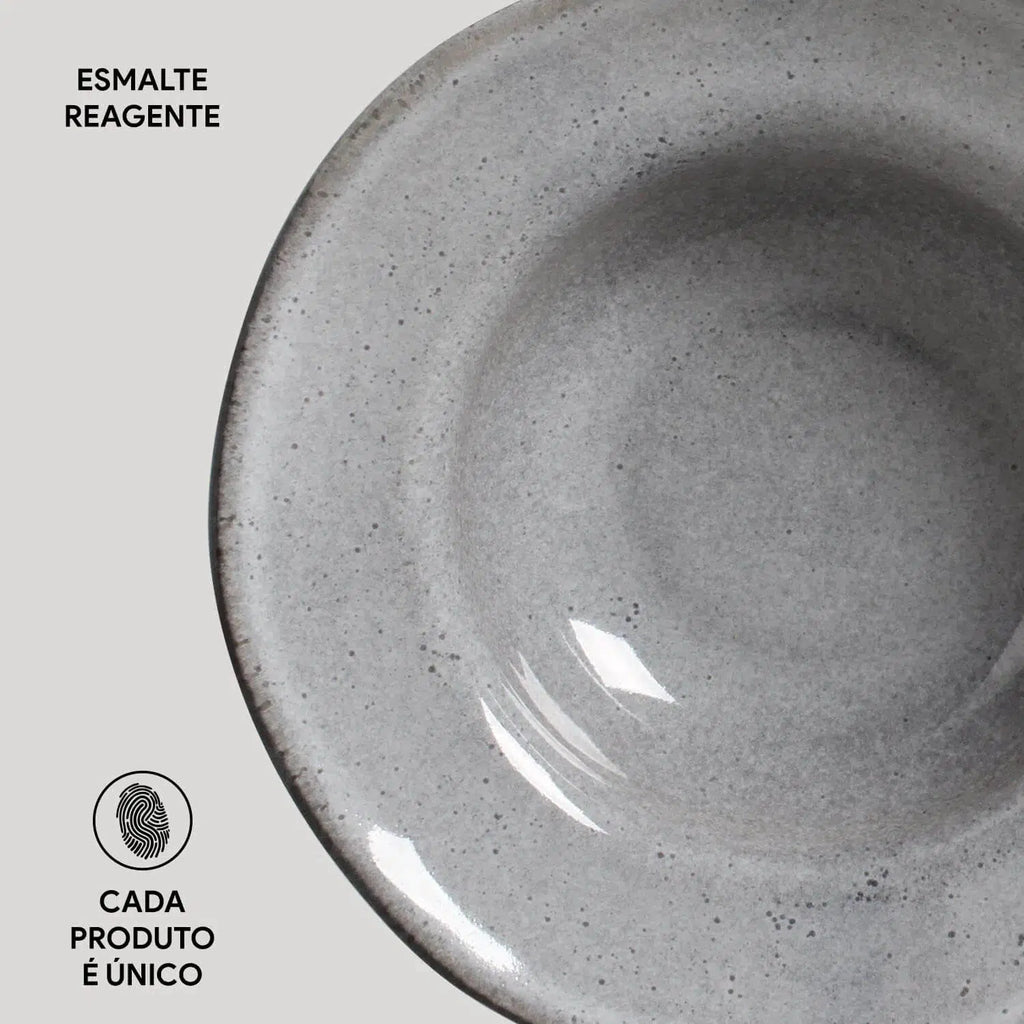 Jogo 4 Mini Pratos Chapéu Orgânico Concreto/Dust 250ml 19x5,5cm Porto Brasil