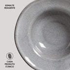 Jogo 4 Mini Pratos Chapéu Orgânico Concreto/Dust 250ml 19x5,5cm Porto Brasil