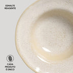 Jogo 4 Mini Pratos Chapéu Orgânico Latte 250ml 19x5,5cm Porto Brasil