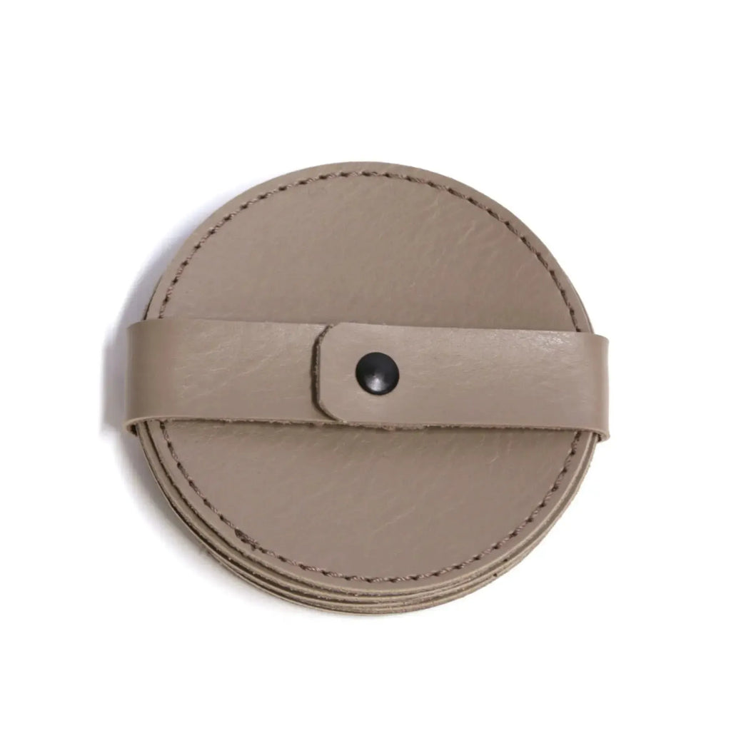 Jogo 4 Porta Copos Redondo Couro Vegano Montana Fendi