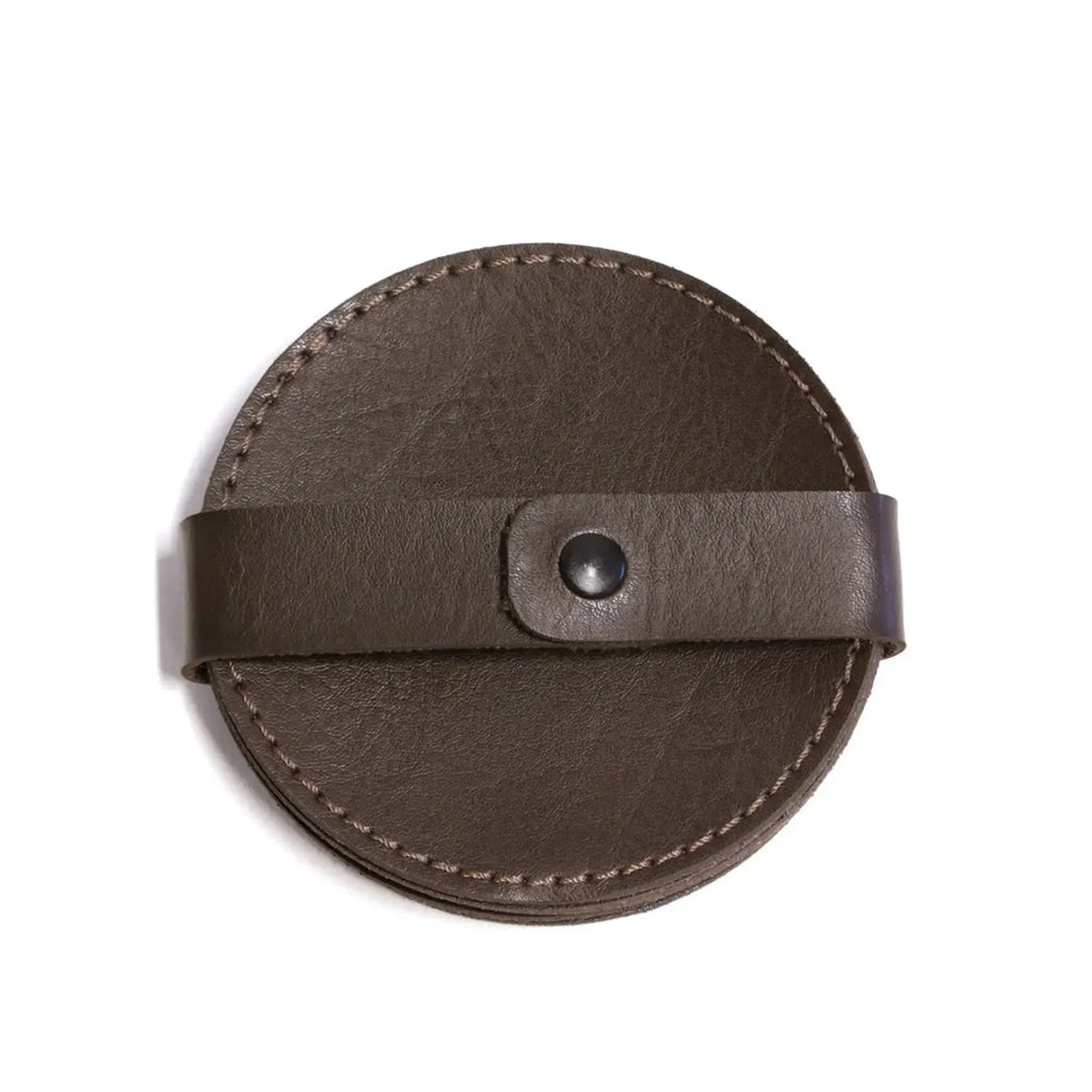 Jogo 4 Porta Copos Redondo Couro Vegano Montana Preto