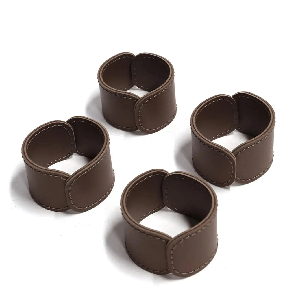 Jogo 4 Porta Guardanapos Couro Vegano Preto