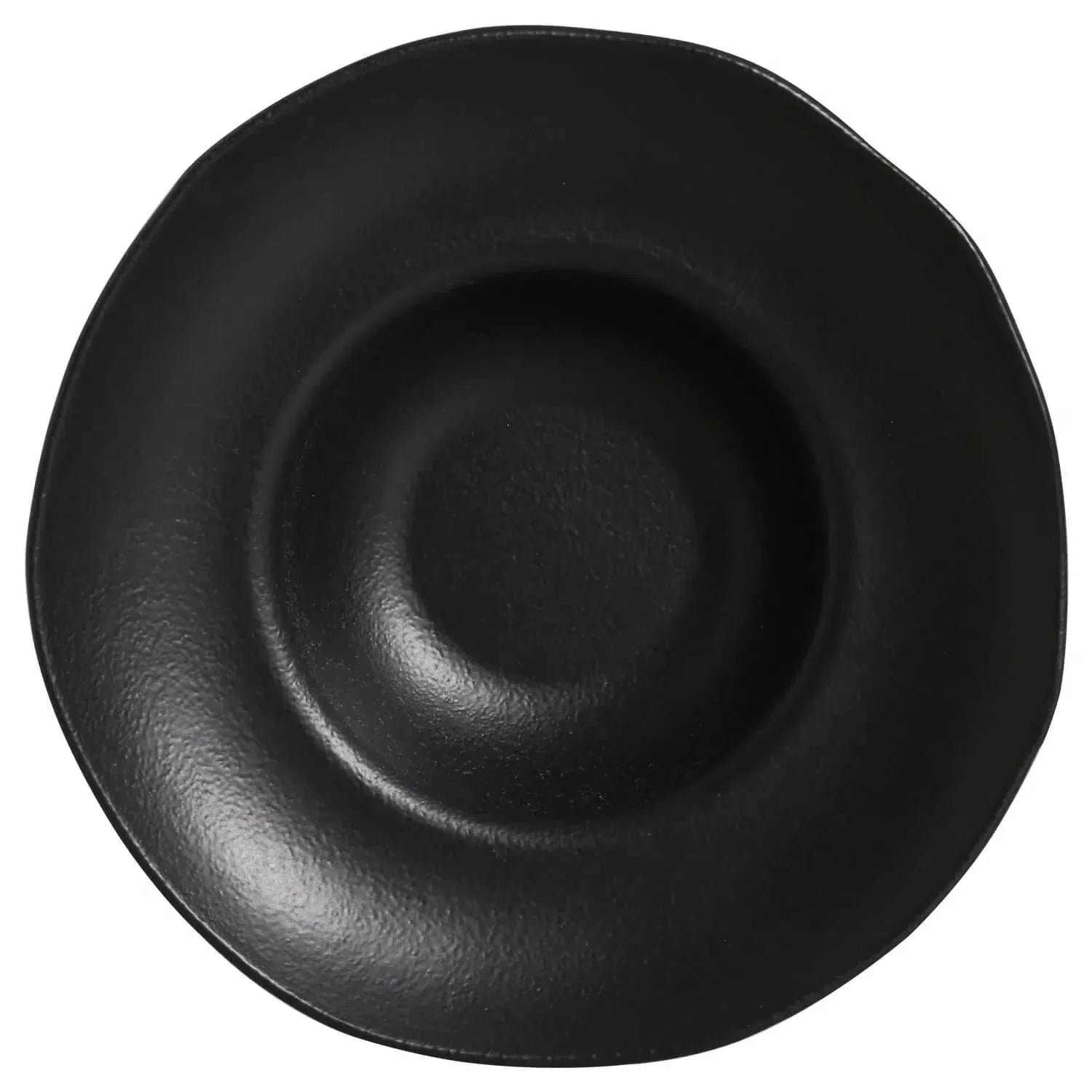 Jogo 4 Pratos Chapéu Stoneware Orgânico Preto Matte 28x6,5cm 450ml Porto Brasil