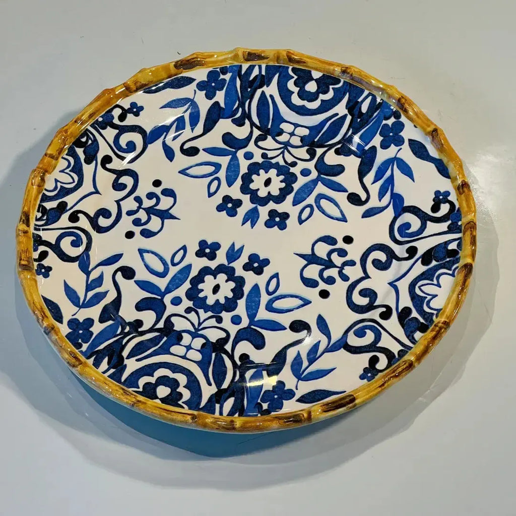 Jogo 4 Pratos Rasos Cerâmica Dolce Mare Azulejo Português Vermelho 27,5cm Maison Blanche