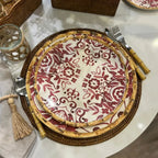Jogo 4 Pratos Rasos Cerâmica Dolce Mare Azulejo Português Vermelho 27,5cm Maison Blanche