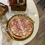 Jogo 4 Pratos de Sobremesa Cerâmica Dolce Mare Azulejo Português Vermelho 20cm Maison Blanche