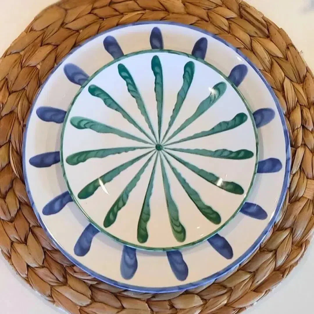 Jogo 4 Pratos de Sobremesa Cerâmica Piuma 20cm Scalla