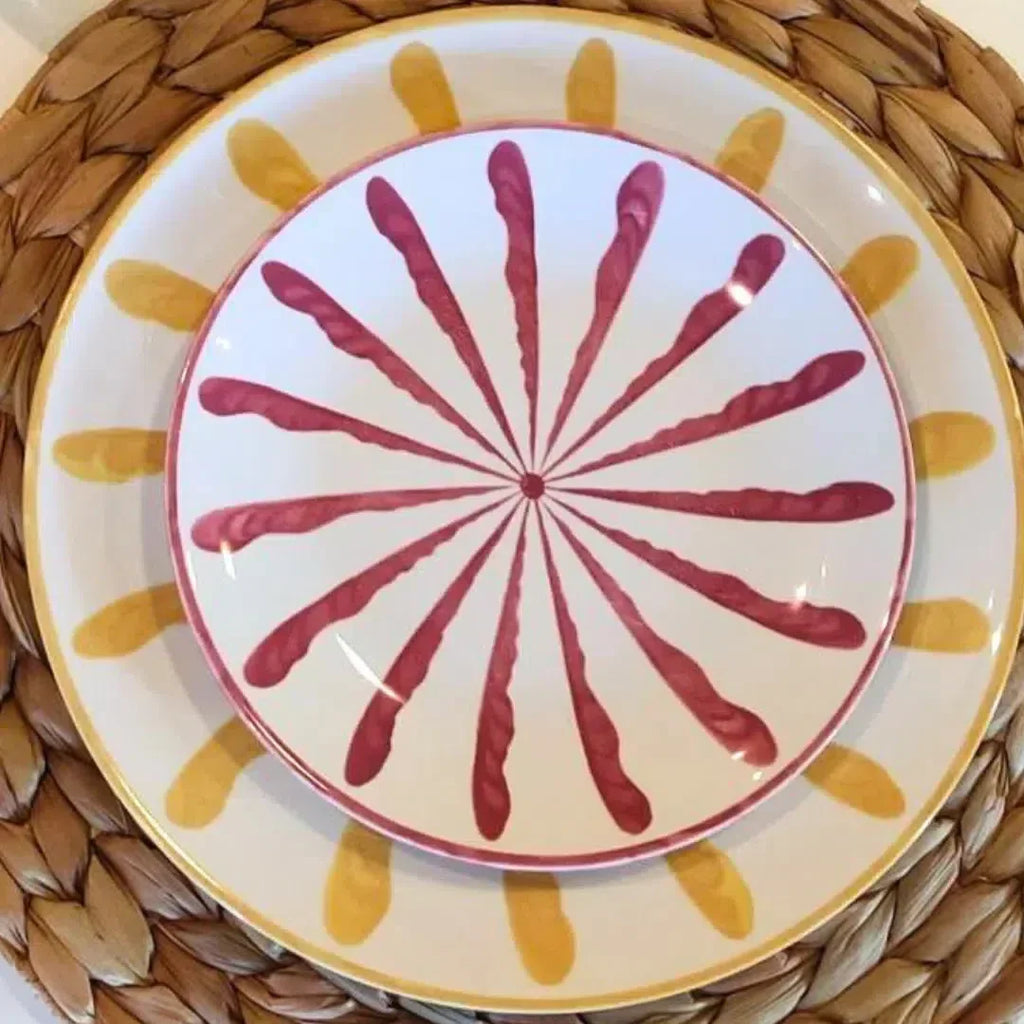 Jogo 4 Pratos de Sobremesa Cerâmica Piuma 20cm Scalla
