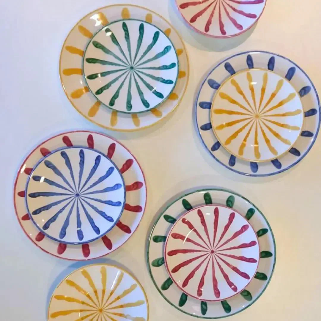 Jogo 4 Pratos de Sobremesa Cerâmica Piuma 20cm Scalla