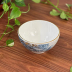 Jogo 6 Bowls Cerâmica Cerâmica com Filete Ouro Ypê Colorido 450ml Scalla