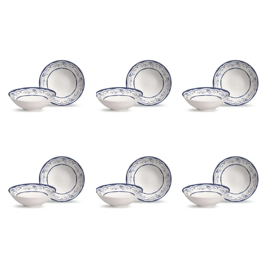 Jogo 6 Bowls Cerâmica Decorado Valência 300ml Alleanza