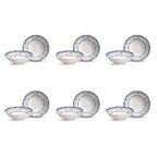 Jogo 6 Bowls Cerâmica Decorado Valência 300ml Alleanza