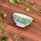 Jogo 6 Bowls Cerâmica Ypê Rosa com Filete de Ouro 450ml 7cm Scalla