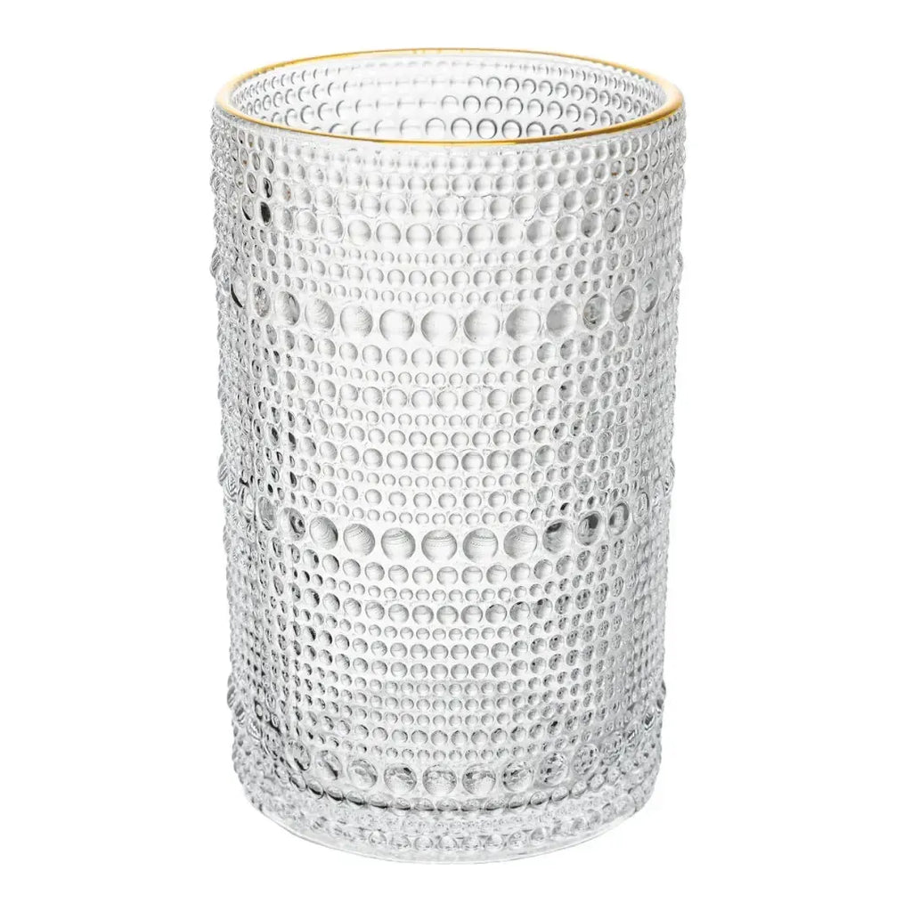 Jogo 6 Copos Altos Vidro com Fio de Ouro Dots 420ml