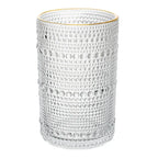 Jogo 6 Copos Altos Vidro com Fio de Ouro Dots 420ml