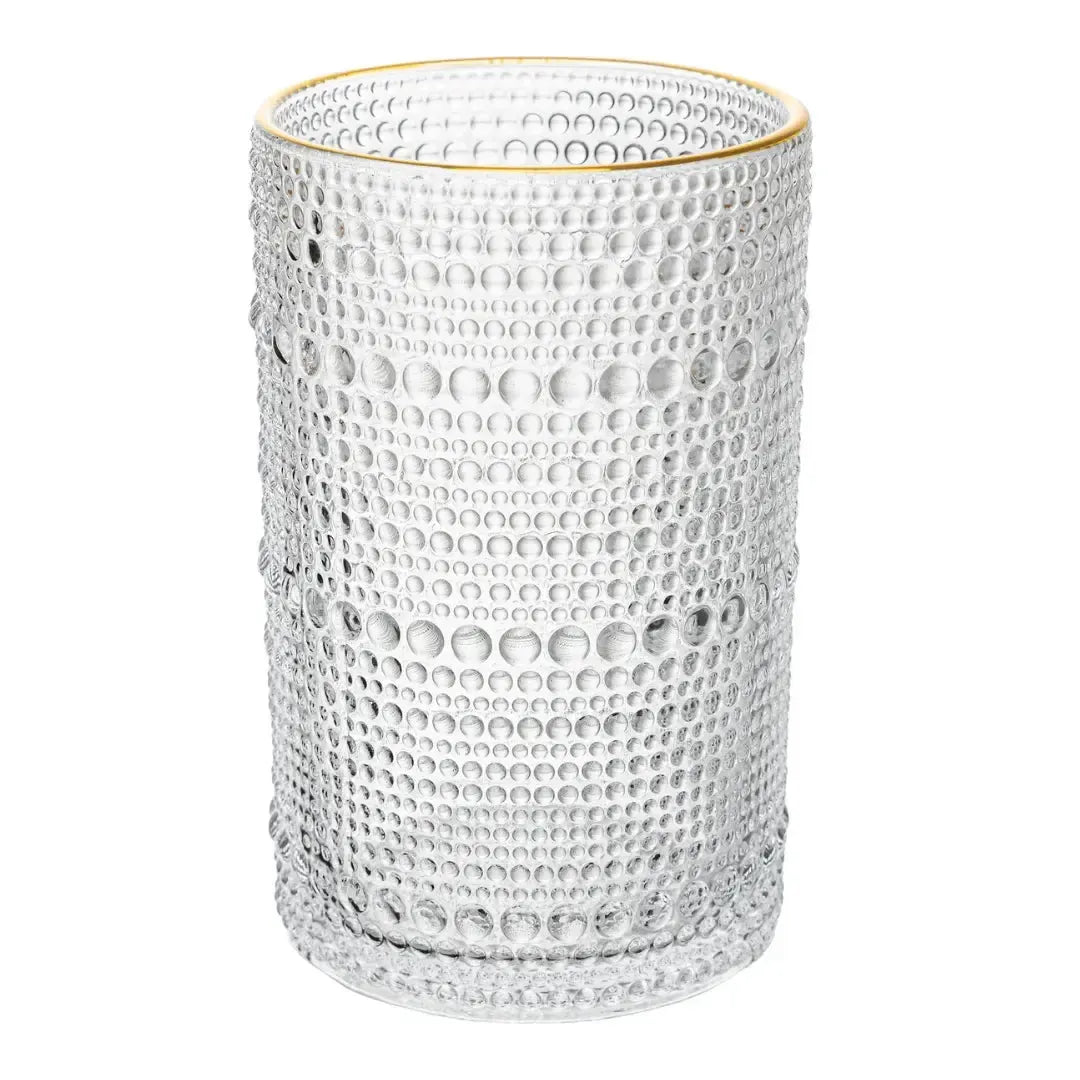 Jogo 6 Copos Altos Vidro com Fio de Ouro Dots 420ml