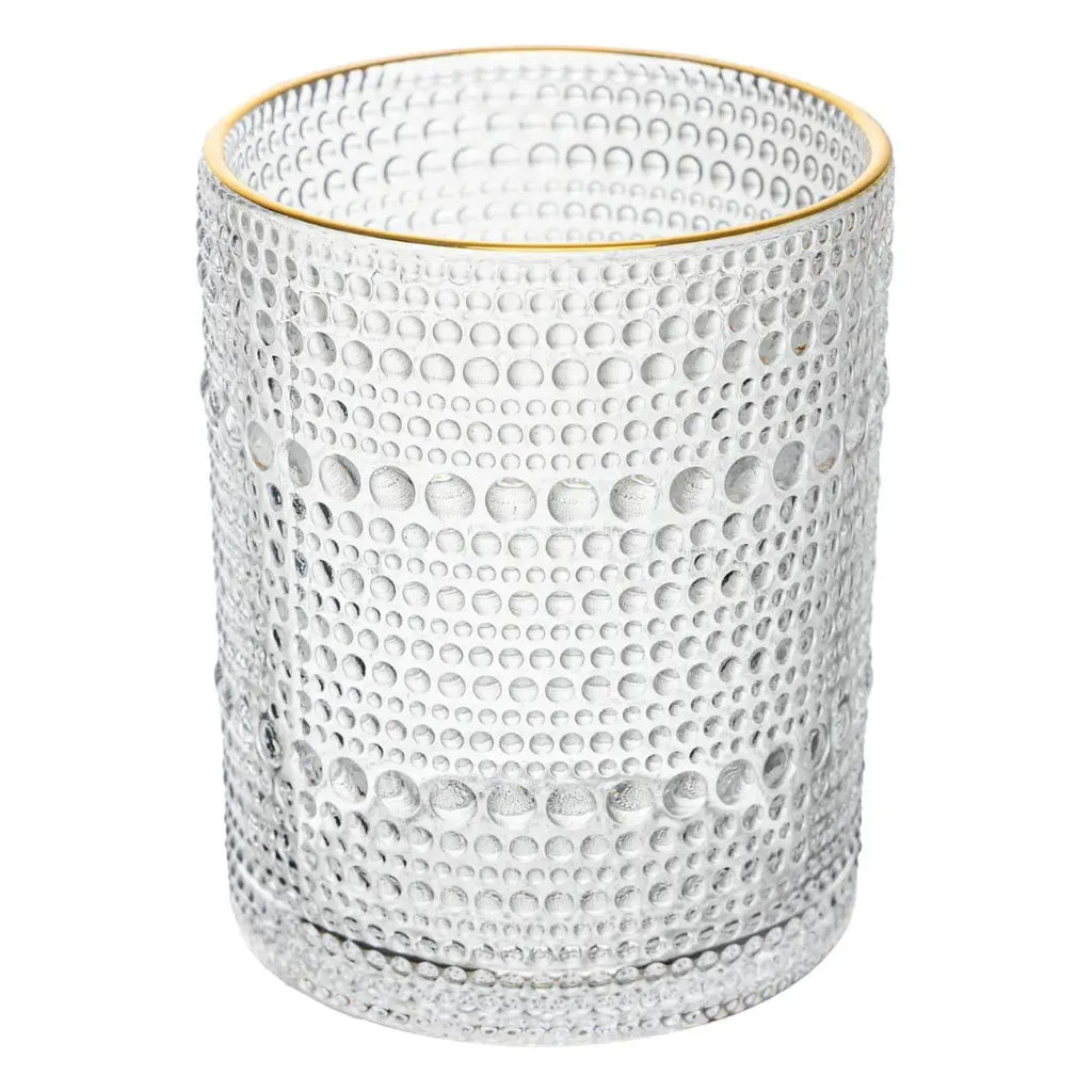 Jogo 6 Copos Baixos Vidro com Fio de Ouro Dots 340ml