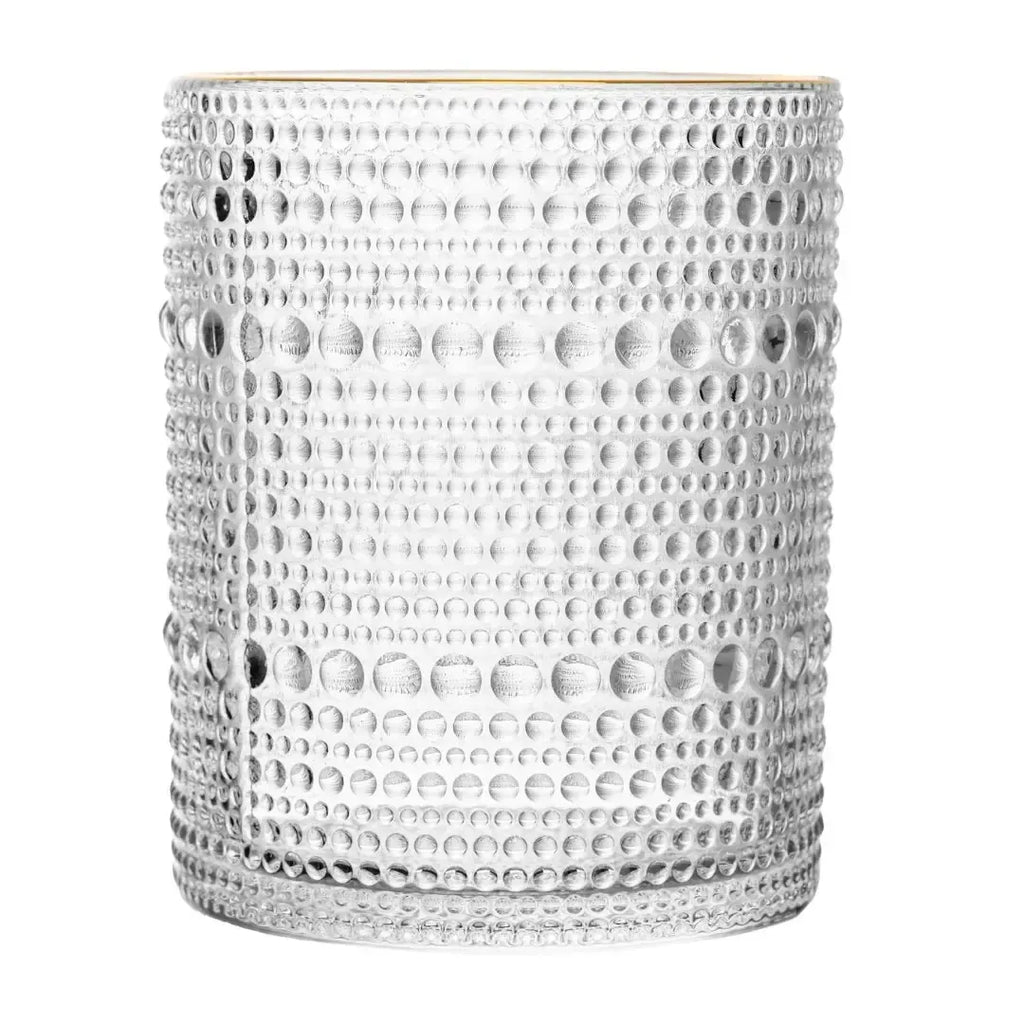 Jogo 6 Copos Baixos Vidro com Fio de Ouro Dots 340ml