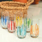 Jogo 6 Copos Long Drink em Cristal Ecológico Piuma 370ml Colors