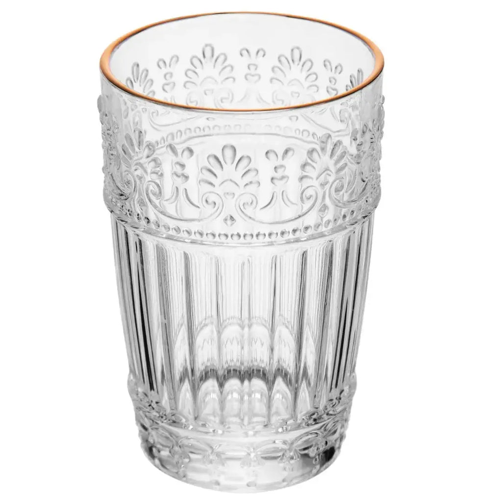 Jogo 6 Copos Vidro para Água Mauve Fio de Ouro 350ml Wolff