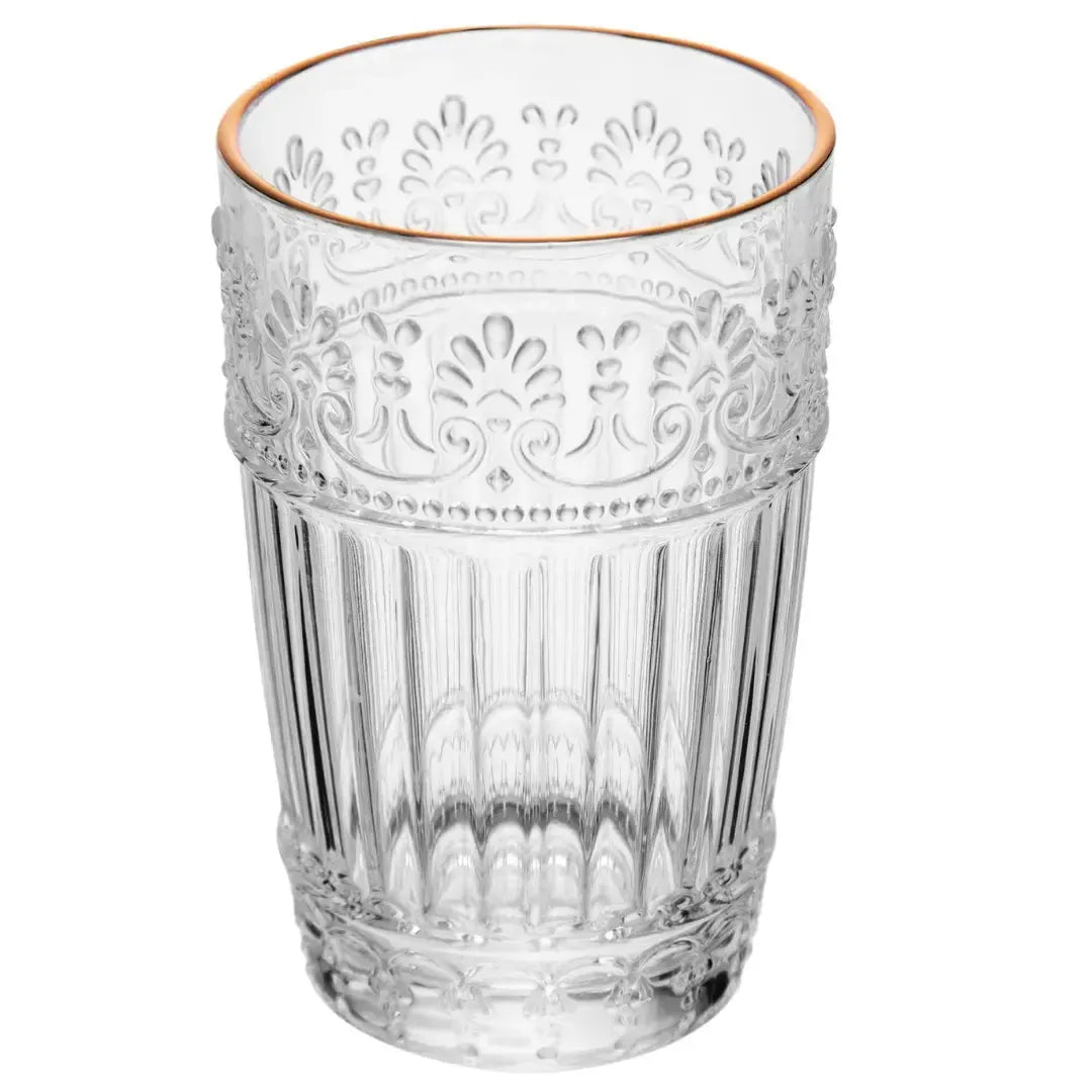 Jogo 6 Copos Vidro para Água Mauve Fio de Ouro 350ml Wolff