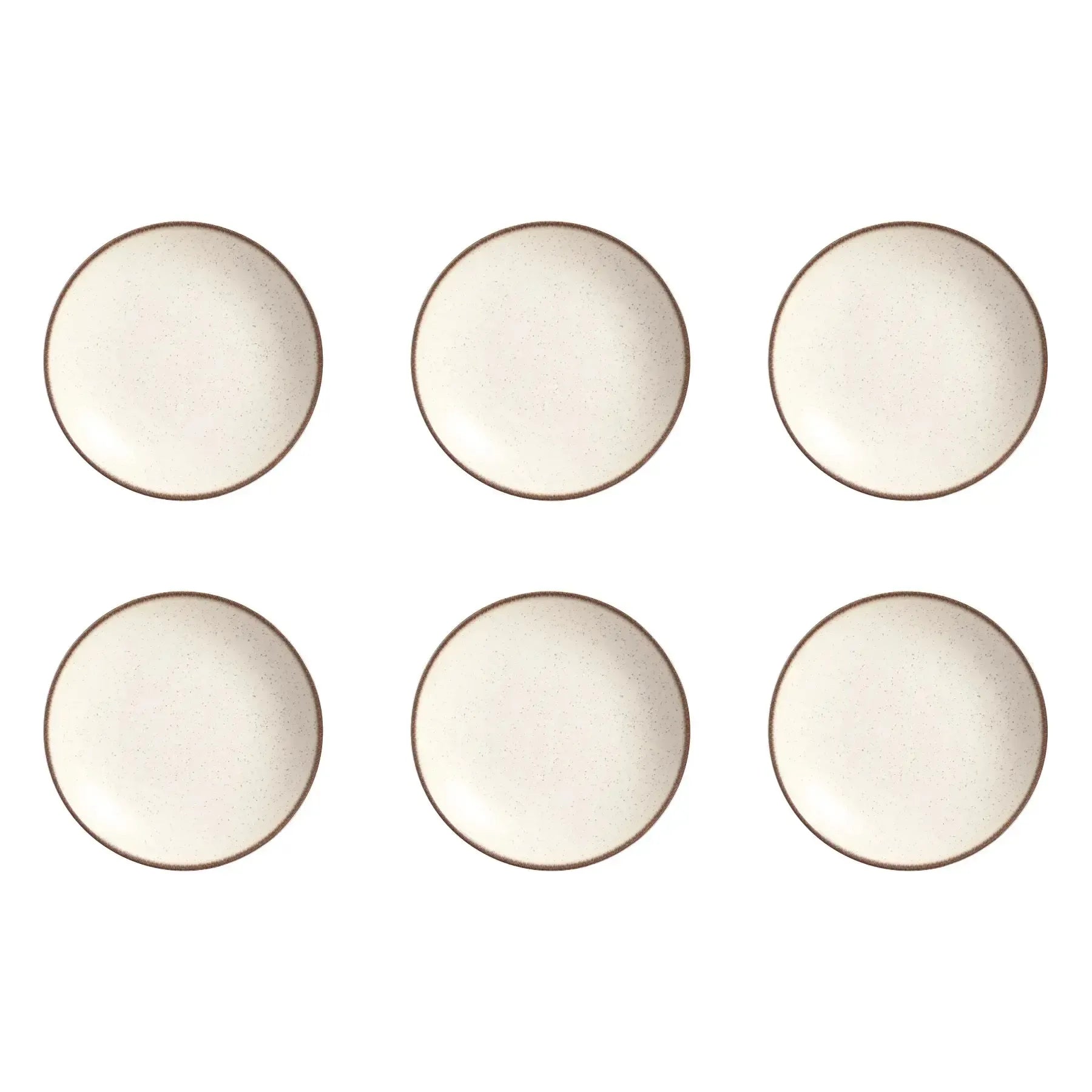 Jogo 6 Pratos Fundo Coup Cerâmica Vanilla 25cm Alleanza