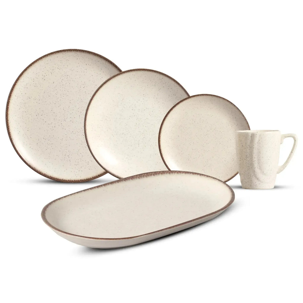 Jogo 6 Pratos Fundo Coup Cerâmica Vanilla 25cm Alleanza