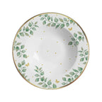 Jogo 6 Pratos Fundo Donatella Cerâmica Filete Ouro 25cm Alleanza