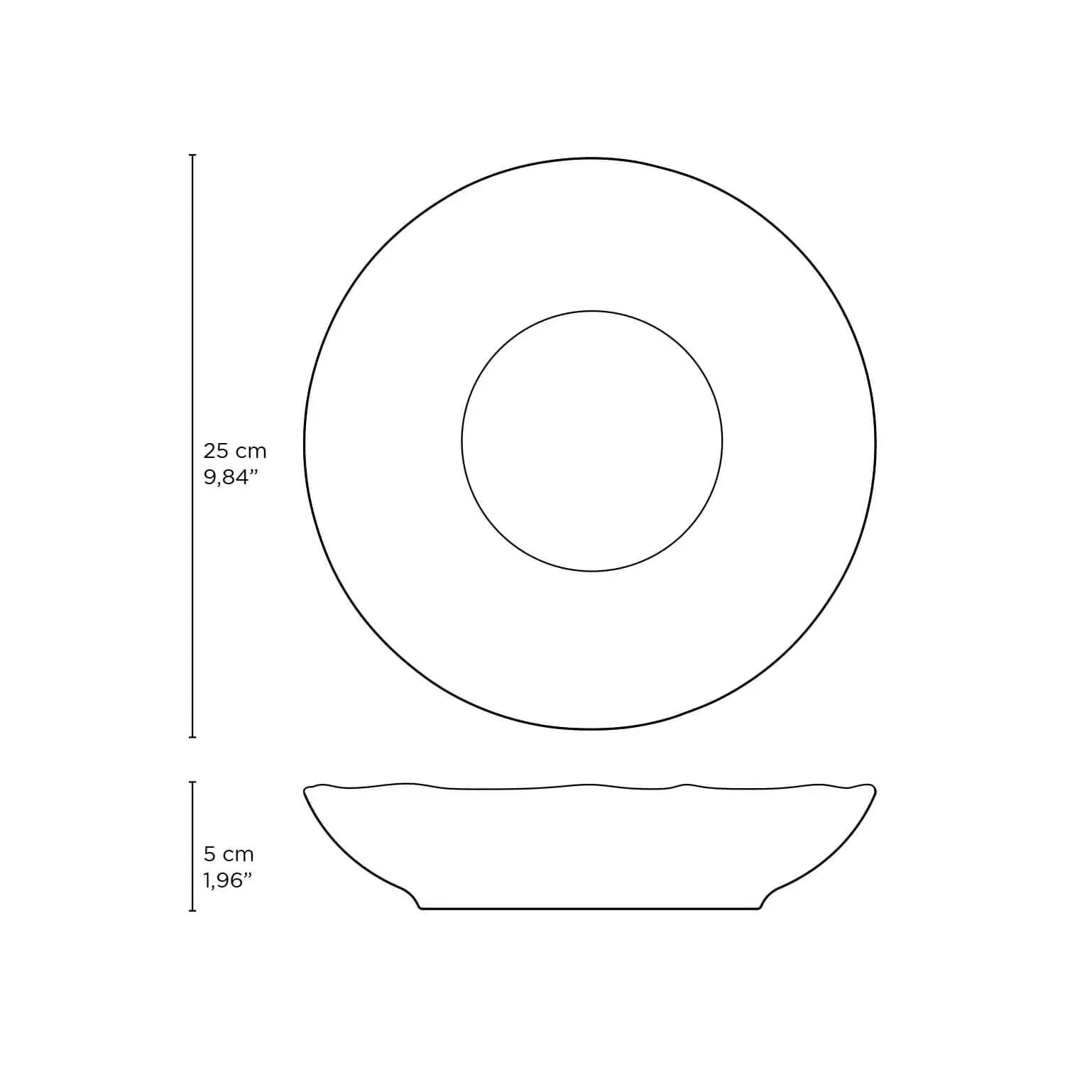 Jogo 6 Pratos Fundos Stoneware Bio Breeze 22,5cm Porto Brasil