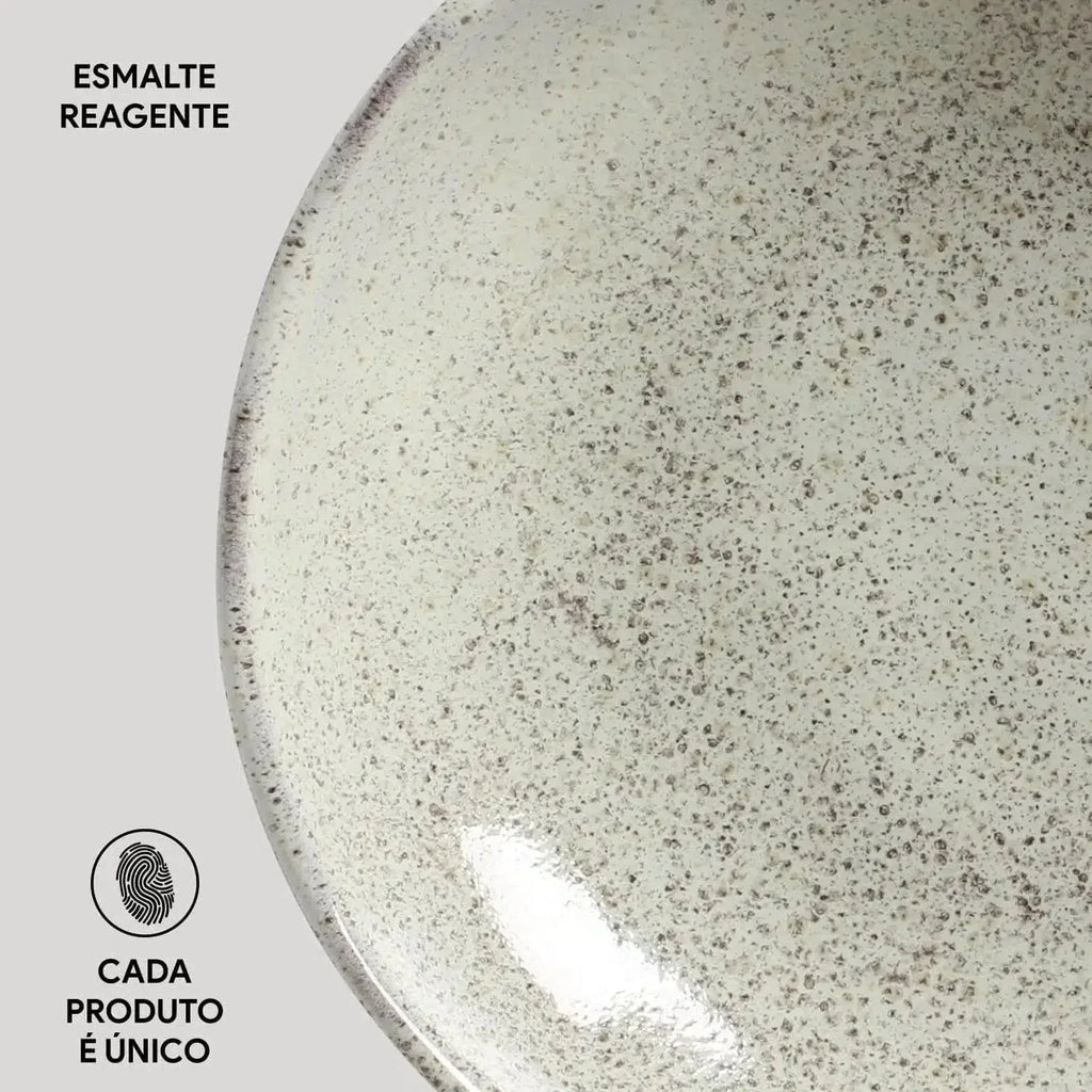 Jogo 6 Pratos Fundos Stoneware Bio Pistache 22,5cm Porto Brasil