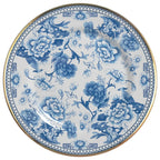 Jogo 6 Pratos Rasos Cerâmica Chinese Blue B Filete Ouro 29cm Alleanza