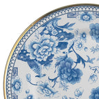 Jogo 6 Pratos Rasos Cerâmica Chinese Blue B Filete Ouro 29cm Alleanza