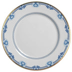 Jogo 6 Pratos Rasos Cerâmica Chinese Blue Filete Ouro 29cm Alleanza