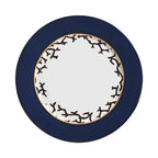 Jogo 6 Pratos Rasos Cerâmica Coral Blue (Azul e Branco com Azul) 27cm Scalla