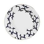 Jogo 6 Pratos Rasos Cerâmica Coral Blue (Azul e Branco com Azul) 27cm Scalla