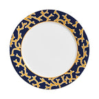 Jogo 6 Pratos Rasos Cerâmica Coral Blue (Branco com Azul e Azul com Amarelo) 27cm Scalla