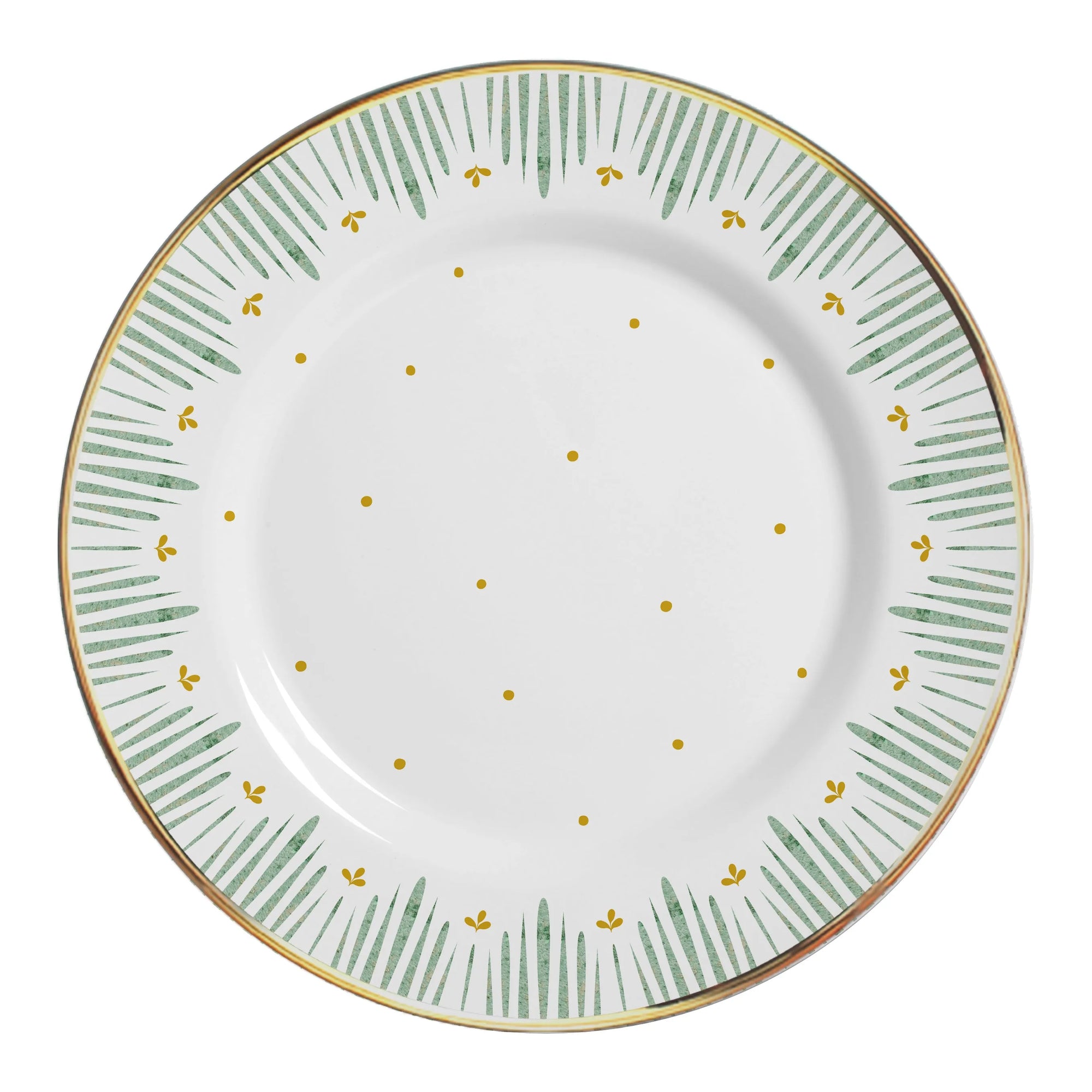 Jogo 6 Pratos Rasos Cerâmica Donatella Filete Ouro 29cm Alleanza