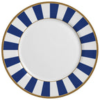 Jogo 6 Pratos Rasos Cerâmica Stripe Azul 29cm Alleanza