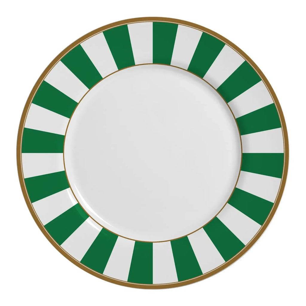 Jogo 6 Pratos Rasos Cerâmica Stripe Azul 29cm Alleanza
