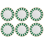 Jogo 6 Pratos Rasos Cerâmica Stripe Azul 29cm Alleanza