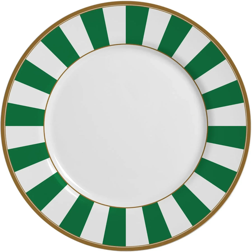 Jogo 6 Pratos Rasos Cerâmica Stripe Azul 29cm Alleanza